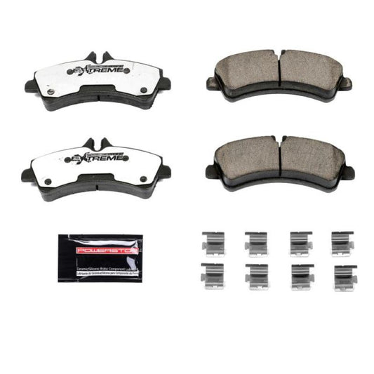 PowerStop rear Z36 truck and tow brake pads with hardware for Dodge Sprinter 3500 2007-2009, performance brake replacement.