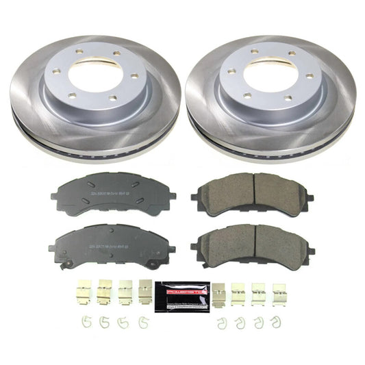 PowerStop front semi-coated rotor kit for Ford Ranger 2019-2022, performance brake kit with blank rotors, automotive brake parts.