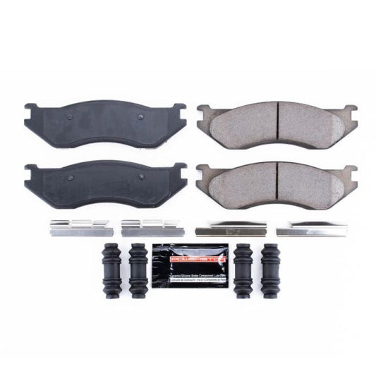 PowerStop Z23 Evolution Sport brake pads with hardware for 1998 Dodge B1500 front brake system, performance automotive replacement part.