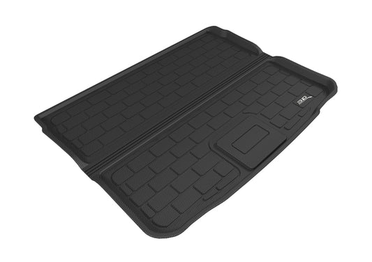 Black 3D MAXpider cargo liner for 2015-2019 Fiat 500X, rubber floor mat with custom fit and textured surface.