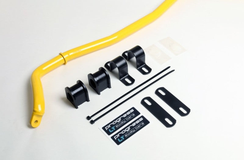 Progress LT yellow 35mm rear sway bar for Jeep Grand Cherokee SRT-8 and Trackhawk, showing the sturdy metal bar in yellow finish.