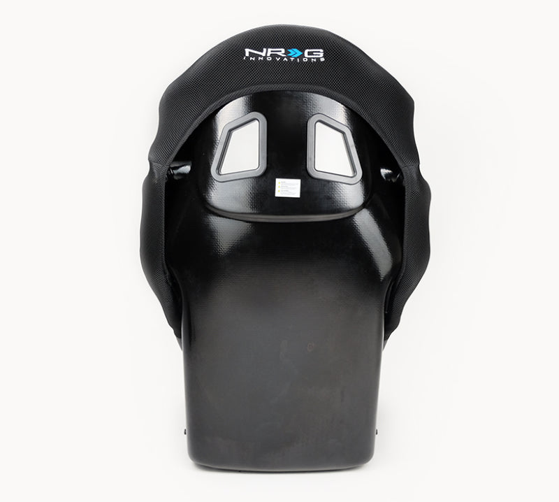 NRG FIA competition race seat with head containment, medium size, featuring performance fabric and FIA homologation.