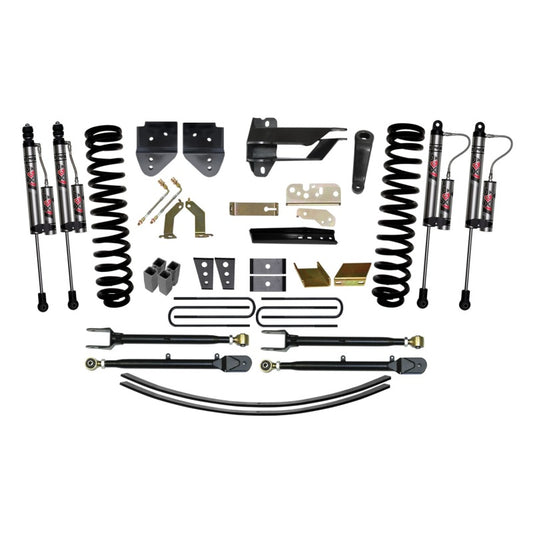 Skyjacker 8.5-inch lift kit for 2017 Ford F-250 4WD, showing coil springs, shocks, and suspension components in a vehicle upgrade setup.