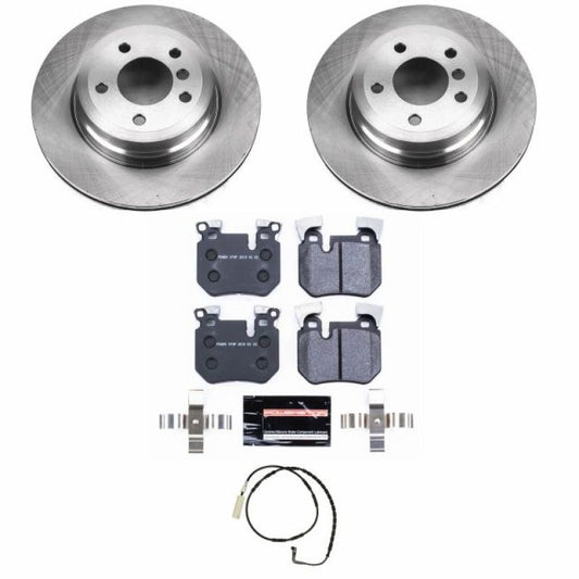 PowerStop rear track day brake kit for BMW 135i, performance brake components with black finish, suitable for high-performance driving