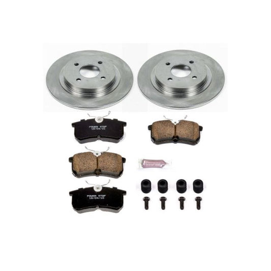 PowerStop OE rear brake kit for Ford Focus 2002-2004, includes brake rotors and pads for improved stopping power
