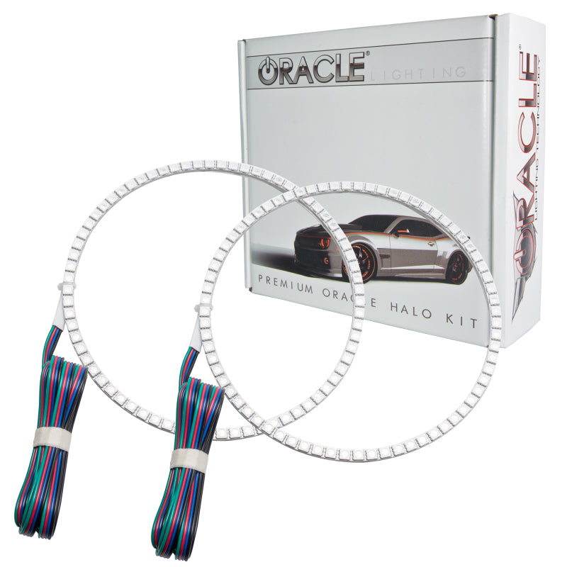 Oracle Lighting Chevrolet C10 and GMC C Series Halo Kit headlights with ColorSHIFT LED halos, without controller, showcasing installed headlights.