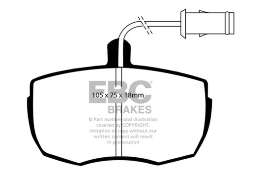 EBC Ultimax2 front brake pads for Land Rover Range Rover 3.5 (1987-1989), OE style brake pads shown in the image.