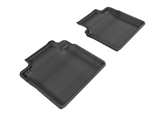 Black 3D MAXpider rubber floor mats for 2011-2019 Infiniti Q70 and M37 second row, durable and custom-fit interior protection.