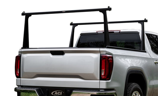 Access ADARAC 2020+ Chevy/GMC 2500/3500 8ft bed ladder rack in black, designed for truck bed mounting, excluding dual wheel models.