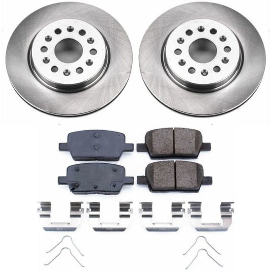 PowerStop OE rear brake kit for 2018-2019 Buick Enclave, includes brake pads and rotors for enhanced stopping power.