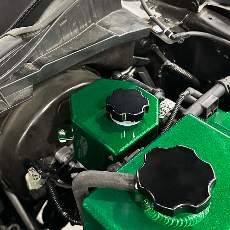 Wehrli 17-25 Power Stroke 6.7L brake master cylinder cover in flat black, showcasing the durable automotive part with detailed finish.
