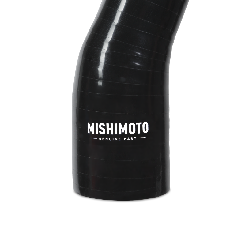 Mishimoto silicone upper radiator hose for 1978-1986 GM C/K trucks, black flexible radiator hose with clamps.
