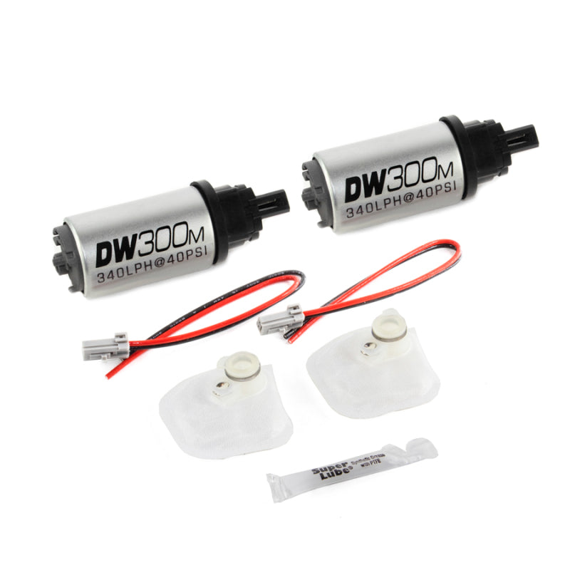 DeatschWerks DW300M Ford in-tank fuel pump for 07-10 GT500 with installation kit, showcasing the high-performance fuel pump components.