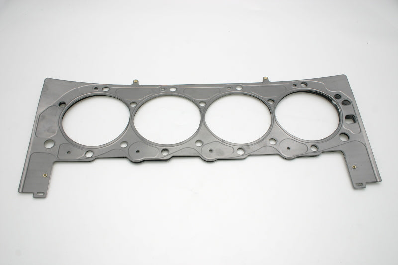 Cometic GM/Mercury 8.1L 496ci MLS head gasket with 4.280-inch bore and .051-inch thickness, shown in close-up.
