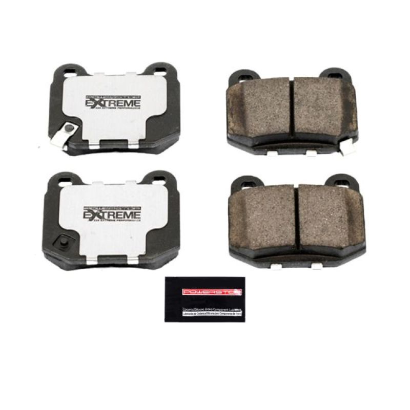 PowerStop rear Z26 Extreme Street brake pads for Infiniti G35 2003-2005 with hardware, high-performance brake pad set.