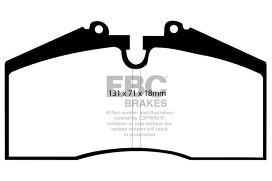 EBC Redstuff rear brake pads for Porsche 911 (993) 3.6 Carrera 4S performance braking system, shown in image.
