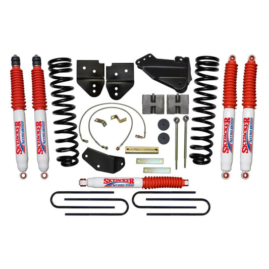 Skyjacker 6-inch lift kit for 2005-2007 Ford F350 4WD diesel trucks, including suspension components and coil springs.