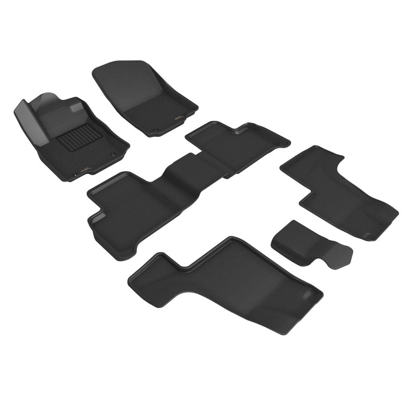 3D MAXpider rubber floor mat set for Mercedes-Benz GLS/AMG GLS63, GL-CLASS, and GL 63 AMG in black, full set.