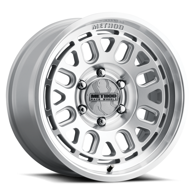 Method MR321 17x8.5 cast wheel with +25mm offset, machined finish, 6x5.5 bolt pattern, 106.25mm CB, clear coat.