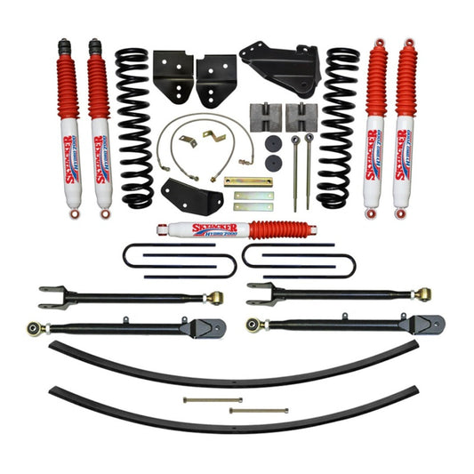 Skyjacker 8.5-inch lift kit for 2005-2007 Ford F-350 Super Duty diesel trucks, includes suspension components.