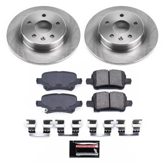 PowerStop rear semi-coated brake rotor kit for 2016-2019 Chevrolet Volt, performance brake components with a clean, durable finish.
