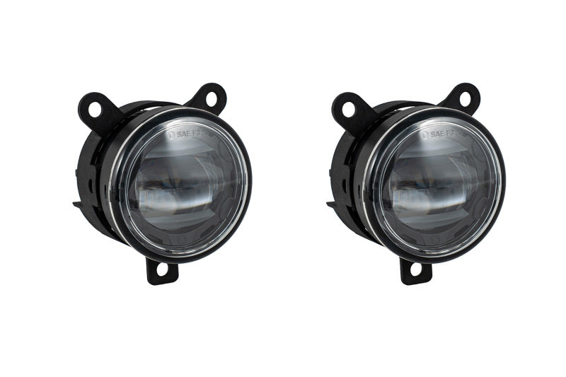 Diode Dynamics Subaru WRX Elite Series Type Y LED fog lamps in cool white, showing the sleek fog light design and bright illumination