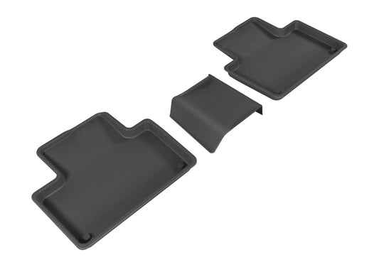 Black 3D MAXpider rubber floor mats for the 2015-2019 Volvo XC90 second row, designed for durable protection and a snug fit.