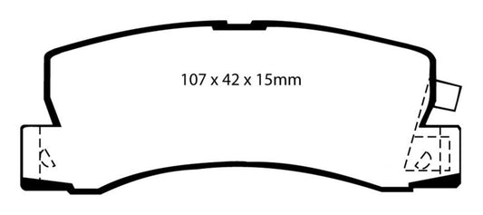 EBC Redstuff rear brake pads for Lexus ES250 2.5, high-performance brake pads with red friction material for improved stopping power.