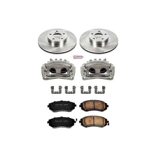 PowerStop OE brake kit with front calipers for 2005-2006 Saab 9-2X, including brake rotors and calipers.