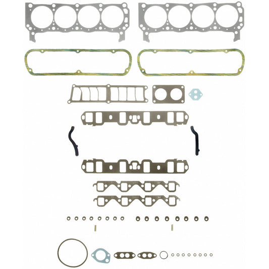 Fel-Pro Ford F-150 PermaTorque engine cylinder head gasket set, featuring multiple gaskets and components for engine sealing.