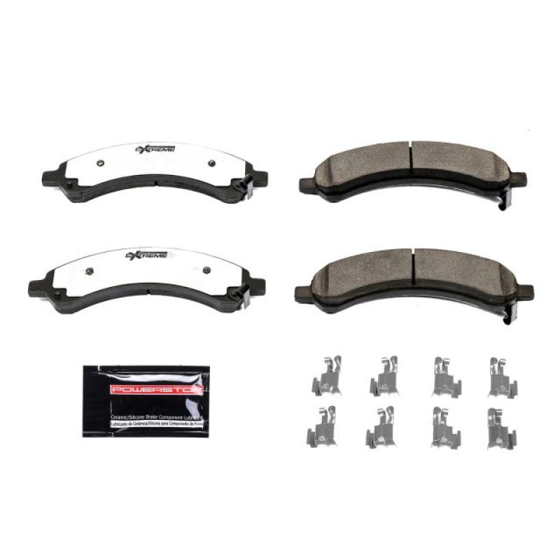 PowerStop rear Z36 truck and tow brake pads with hardware for Chevrolet Express 3500 2003-2009, performance brake pads.