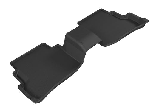 Black 3D MAXpider rubber floor mats for the 2016-2019 Mazda CX-9 second row, designed to protect and fit perfectly.