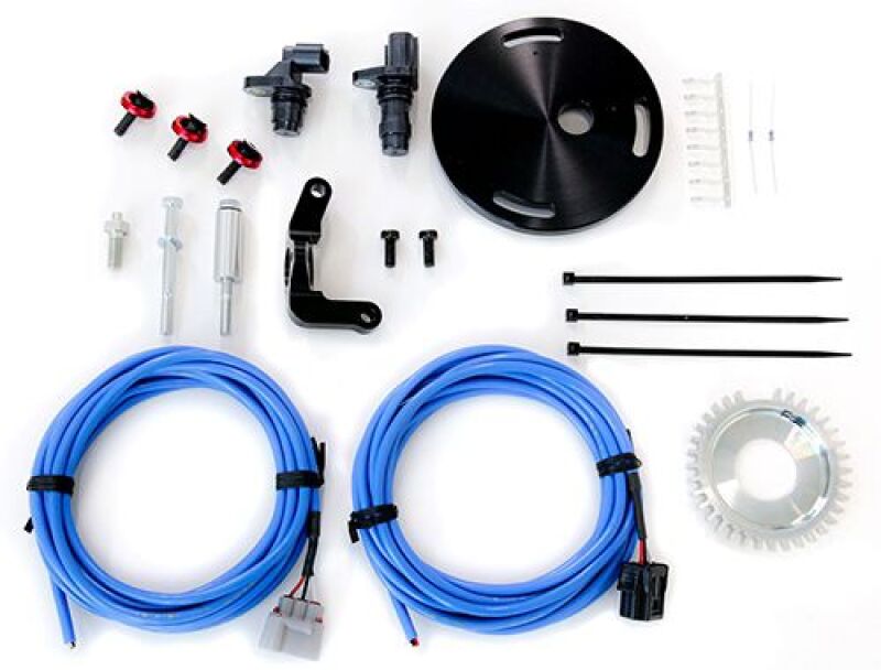 HKS RB26 crank angle sensor kit wiring harness for V-Cam, detailed view of the sensor connection and wiring components.