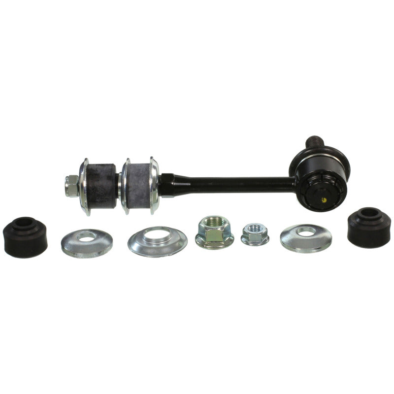 Moog Toyota 4Runner rear sway bar endlinks kit showing metal links with rubber bushings for suspension stability.