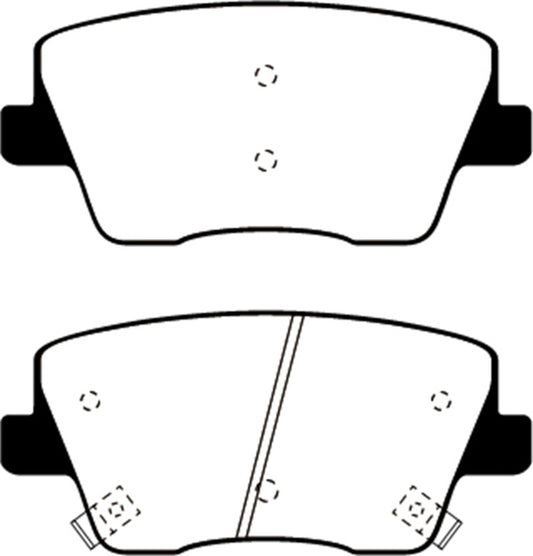 EBC Ultimax rear brake pads for Hyundai Veloster Turbo N 2.0L 2019+ second generation, OE quality brake components