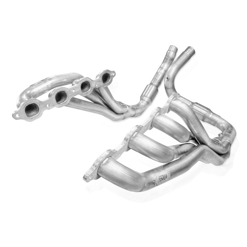 Stainless Works long tube headers for 2023+ Cadillac Escalade V 6.2L engine, high-performance stainless steel exhaust headers.