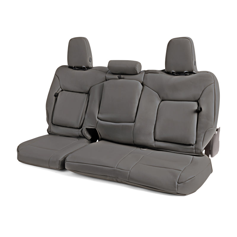 Covercraft Leatherette second row seat covers for Toyota Grand Highlander, custom-fit with precise stitching and durable material.