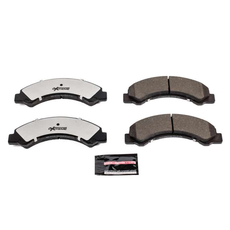 PowerStop performance brake pads with hardware for 2017-2018 Chevrolet LCF 4500HD front truck and tow brake system.
