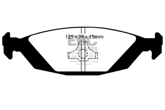 EBC Ultimax2 rear brake pads for Saab 900 2.0, OE-style brake pads with metal backing and friction material for reliable stopping power.