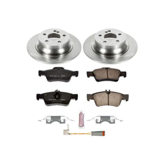 PowerStop OE rear brake kit for 2006 Mercedes-Benz E350 with brake rotors and pads, automotive brake components.