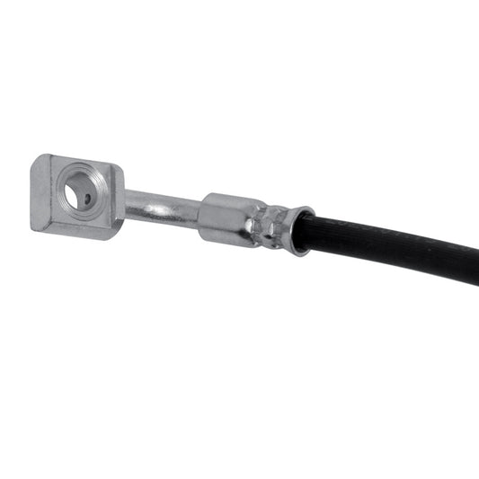 DFC Cadillac CTS rear left brake hose from the brake line kit, showing the flexible rubber and metal fittings.
