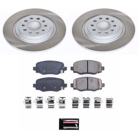 PowerStop rear semi-coated brake rotor kit for Jeep Cherokee 2014-2022, performance brake kit with semi-coated rotors.