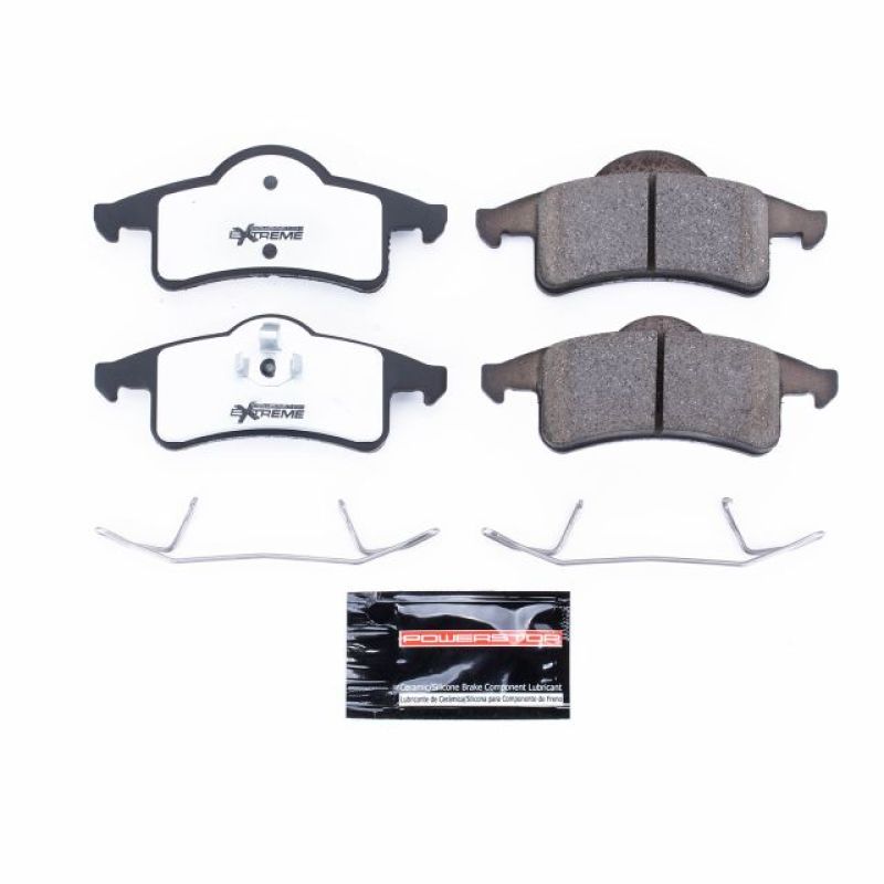PowerStop Z26 Extreme Street brake pads for rear of 1999-2004 Jeep Grand Cherokee, with hardware included, performance braking.