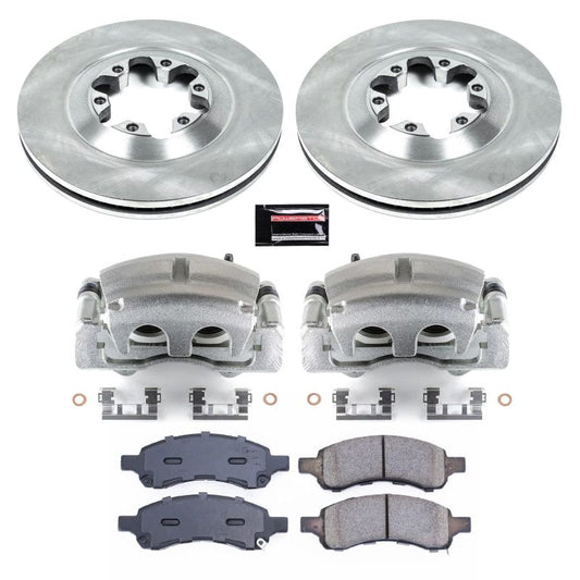 PowerStop OE front brake calipers for 2009-2012 GMC Canyon with Autospecialty kit and calipers, showing the rust-resistant finish.