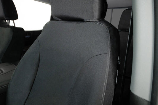 Covercraft Endura waterproof polyester second row seat cover for cars, showcasing durable, custom-fit seat protection.