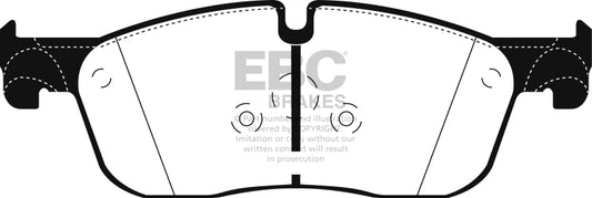 EBC 2016+ Land Rover Range Rover Evoque 2.0L Turbo Ultimax2 front brake pads, OE type, shown in the image.