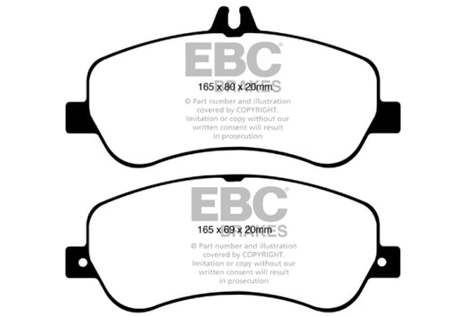 EBC Ultimax2 front brake pads for Mercedes-Benz GLK250 2.1 Twin TD, OE quality, shown in the image