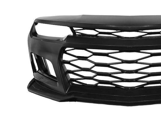 2014-2015 5th Gen Camaro - ZL1 Style Front Bumper Kit For Camaro Upper Lower Grille Badgeless W/O Fog Light