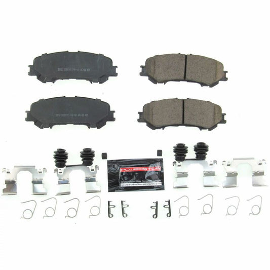 PowerStop Z23 Evolution Sport rear brake pads for Nissan Titan 2017-2019, with hardware, designed for high-performance braking.