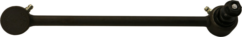 Moog front left sway bar endlink for Kia Spectra 2004-2009, close-up of metal link part with mounting hardware